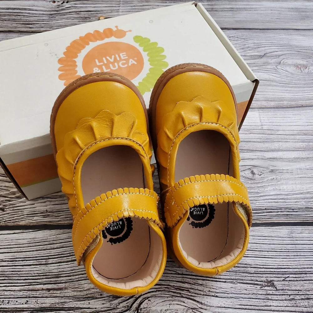 Livie and Luca Ruche Mary Jane Shoes Butterscotch NIB - Picture 7 of 12